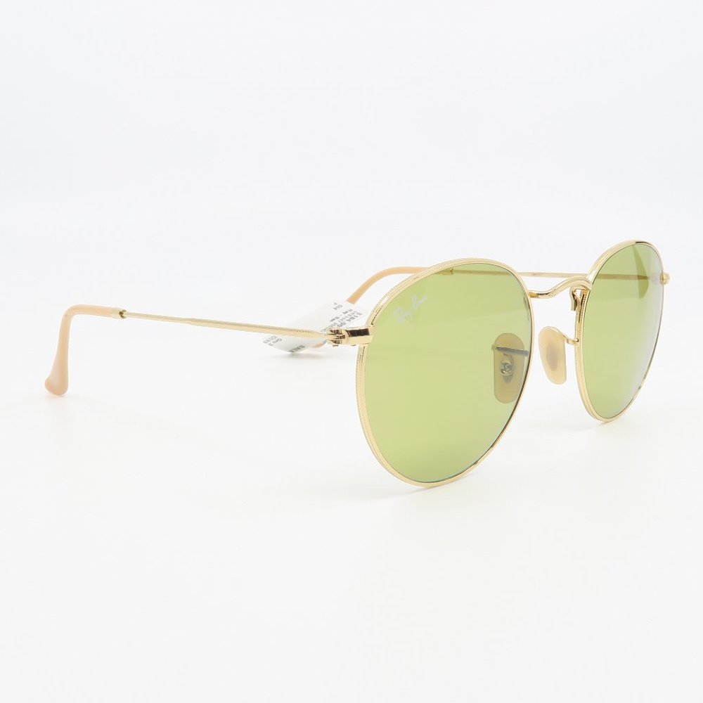 Ray-Ban RB 3447 9064/4C 50 ROUND METAL Gold/Green Photochromic Evolve Sunglasses - Picture 3 of 7